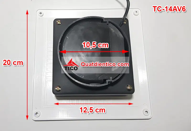Mặt sau quạt hút gió mini TC-14AV6