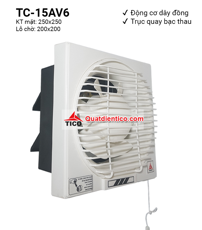 Quạt thông gió gắn tường Tico TC-15AV6 (2 chiều)