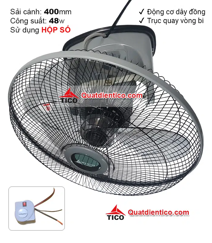Quạt đảo trần tico B400 loại cơ sử dụng hộp số