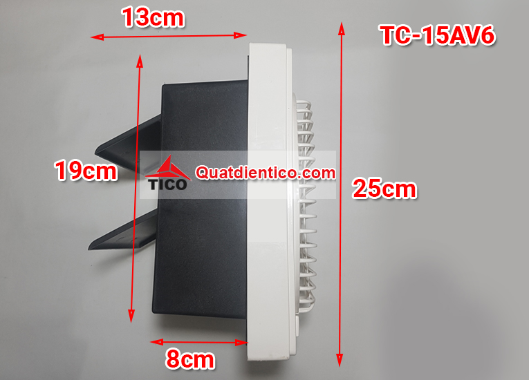 Kích thước quạt thông gió TC-15AV6