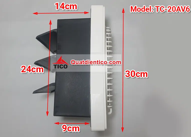 Kích thước quạt thông gió TC-20AV6