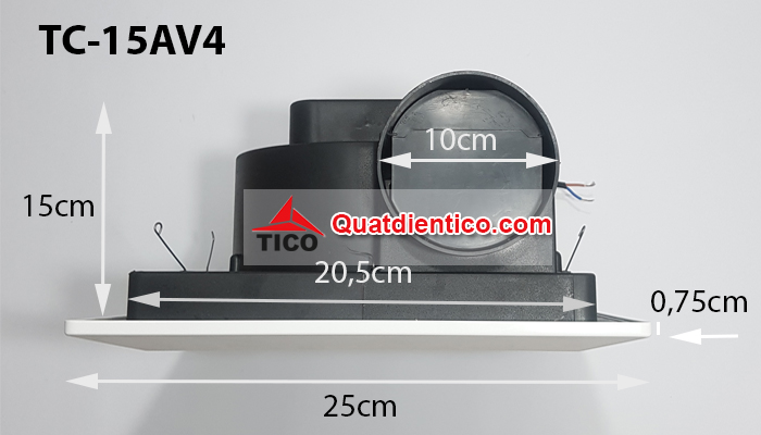 Kích thước quạt hút âm trần TICO TC-15AV4