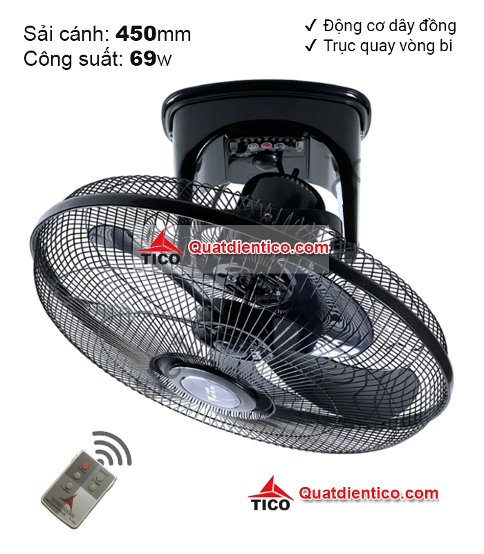 Quạt đảo trần điều khiển từ xa B500 quay 360 độ