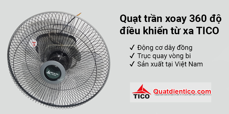 Quạt trần xoay 360 độ điều khiển từ xa giá rẻ tại Hà Nội