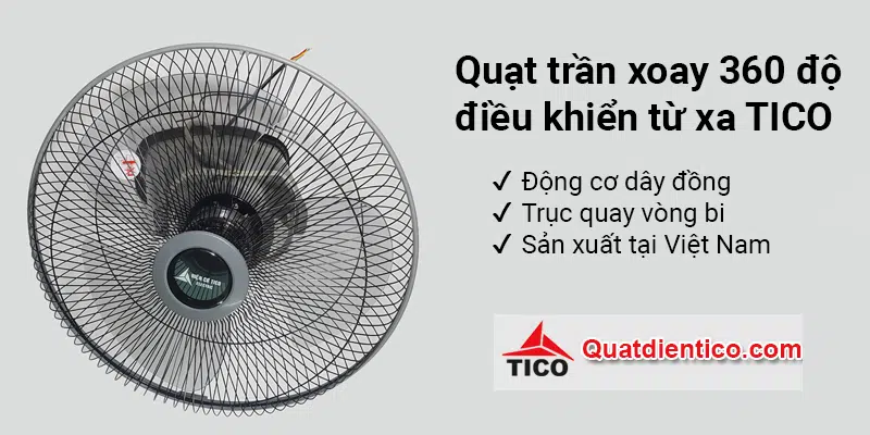 Quạt trần xoay 360 độ điều khiển từ xa giá rẻ tại Hà Nội