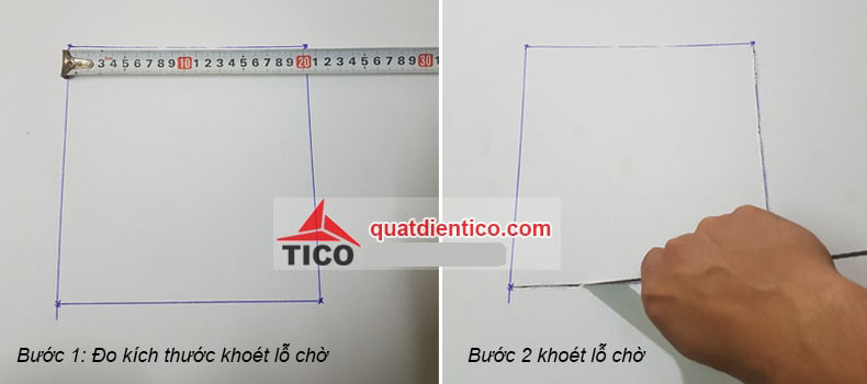 Hướng dẫn lắp quạt hút âm trần nhà vệ sinh- bước 2