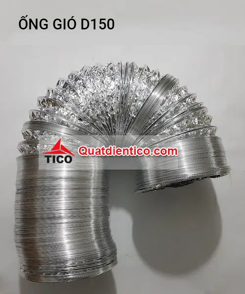 Ống gió mềm D150mm, không bảo ôn.