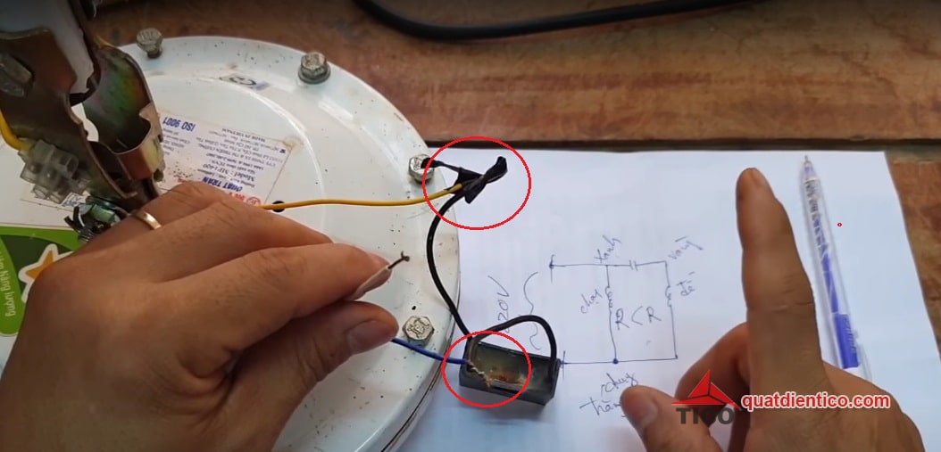 Cách đấu dây tụ quạt trần từ sơ đồ mạch điện