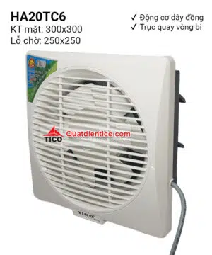 Quạt thông gió gắn tường 1 chiều HA20TC6(chạy vòng bi)