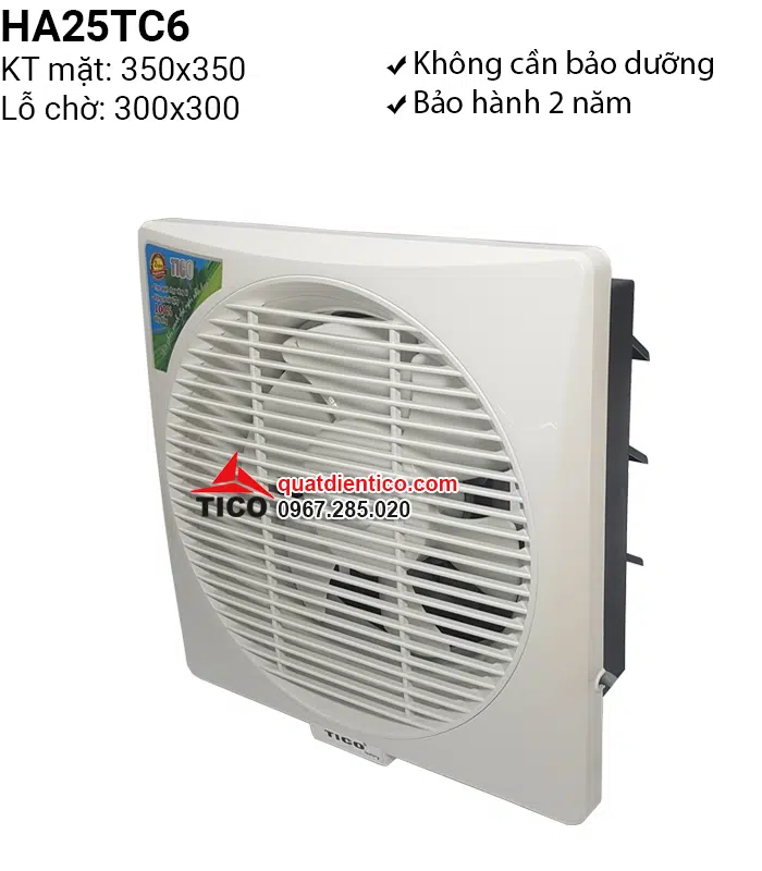 Quạt thông gió gắn tường 1 chiều HA25TC6(chạy vòng bi)
