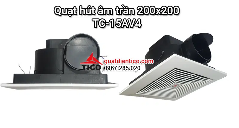 Quạt hút âm trần 200x200 dùng cho nhà vệ sinh