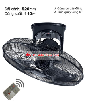 Quạt đảo trần công suất lớn B600, xoay 360 độ, có điều khiển từ xa