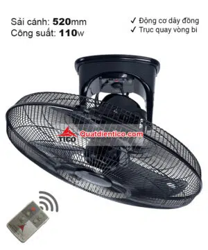Quạt đảo trần công suất lớn B600, xoay 360 độ, có điều khiển từ xa
