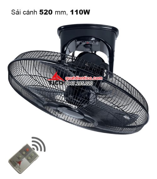 Quạt đảo trần công suất lớn B600, xoay 360 độ, có điều khiển từ xa
